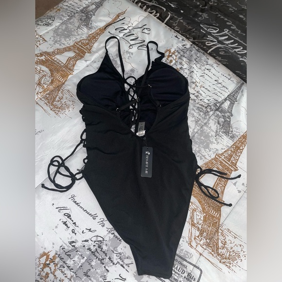 One Piece Swimsuit with Wrap - Picture 3 of 10